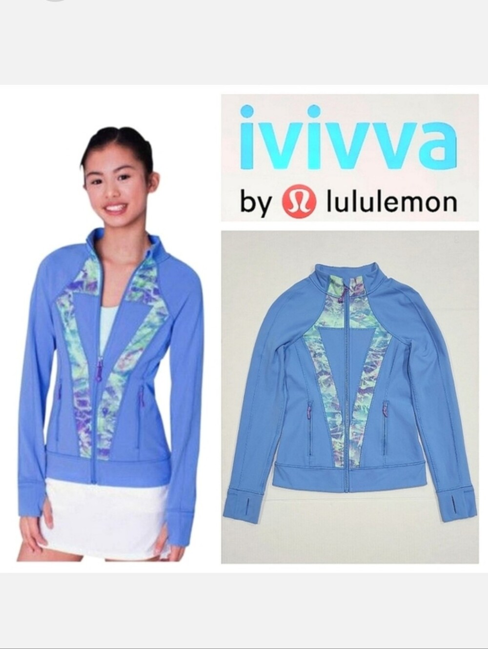 IVIVVA by Lululemon Jacket Perfect Your Practice Blue Cloud Sz 12